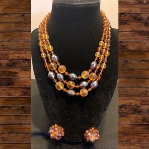 W.GERMANY VINTAGE NECKLACE WITH EARRINGS